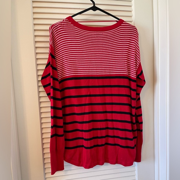Women’s red stripe sweater - Picture 2 of 4